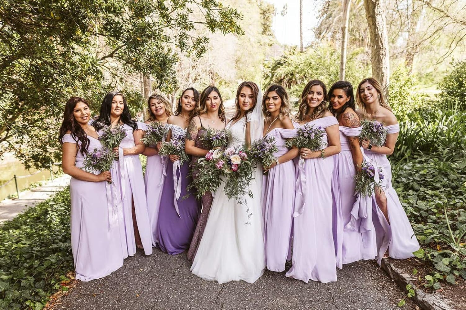 robes lilas de demoiselle d'honneur