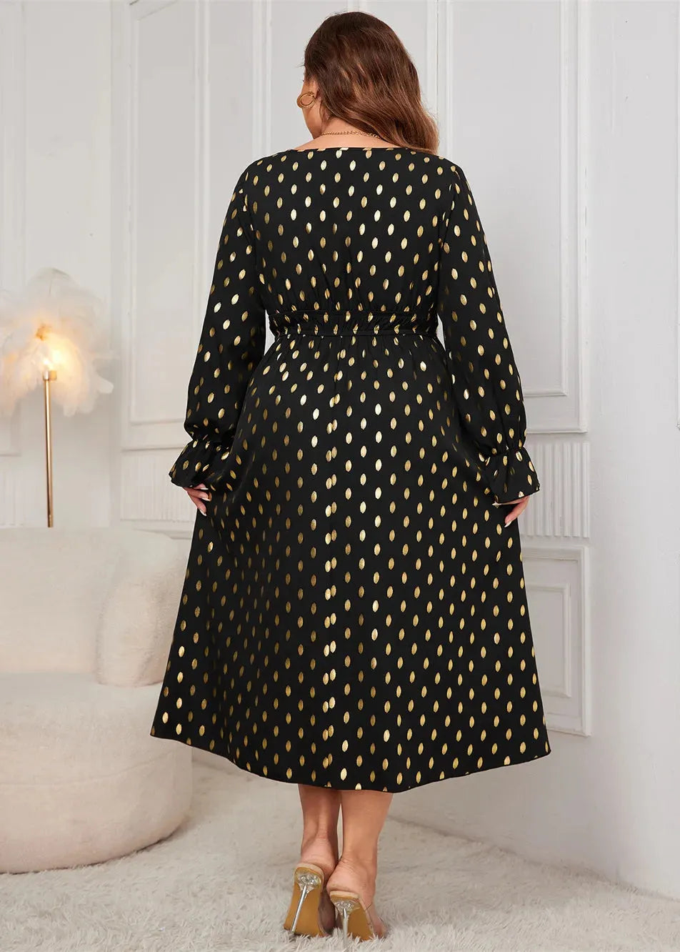 Robe à pois grande taille-Robe Parfaite