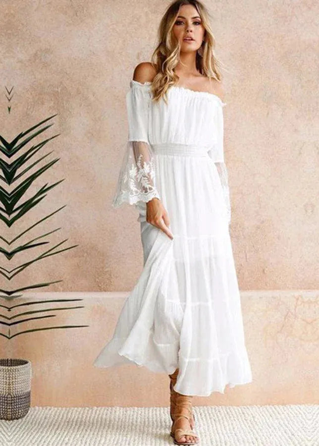 Robe blanche champetre