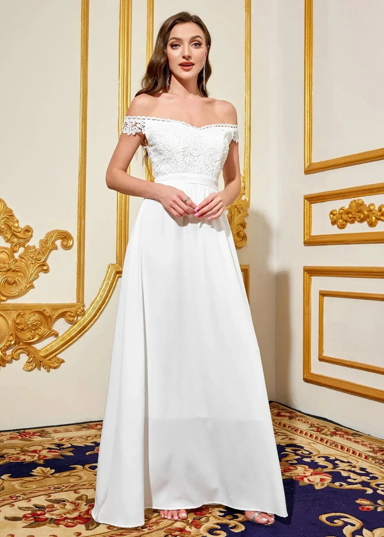 Robe blanche longue ceremonie