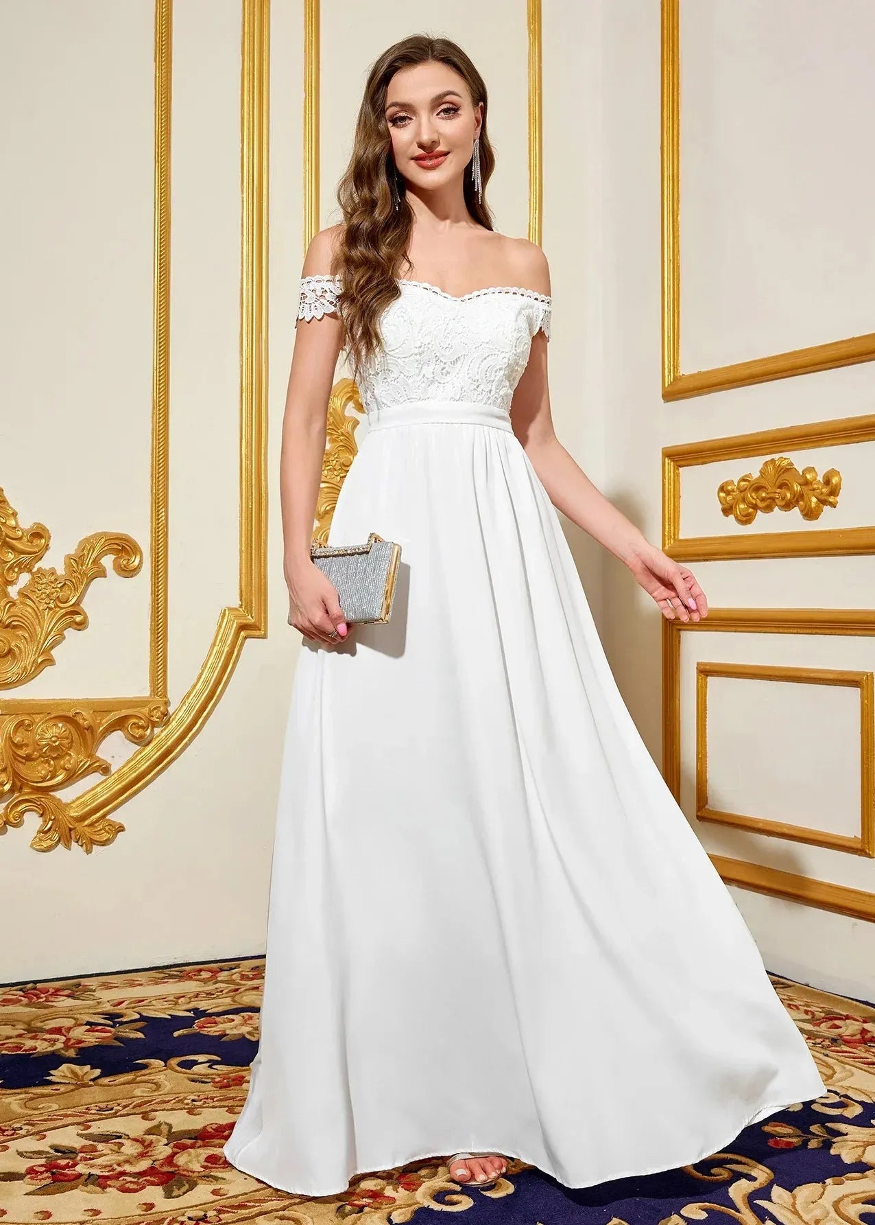 Robe blanche longue ceremonie