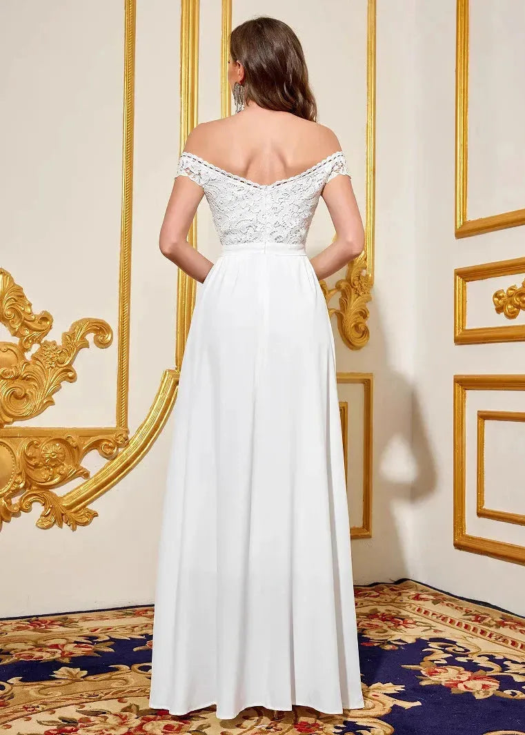 Robe blanche longue ceremonie