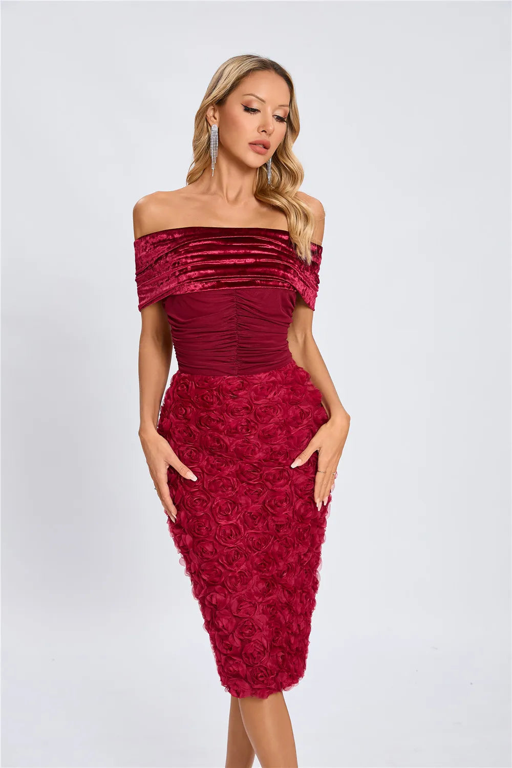 Robe cérémonie bordeaux