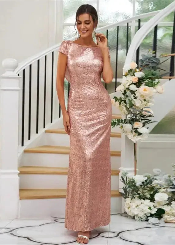 Robe cérémonie rose à paillettes