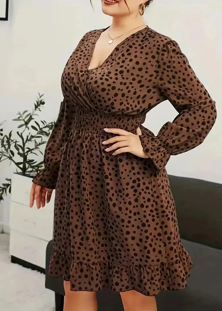 Robe courte leopard grande taille