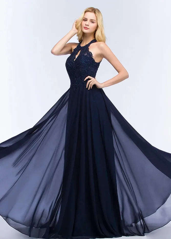 Robe de bal bleu marine