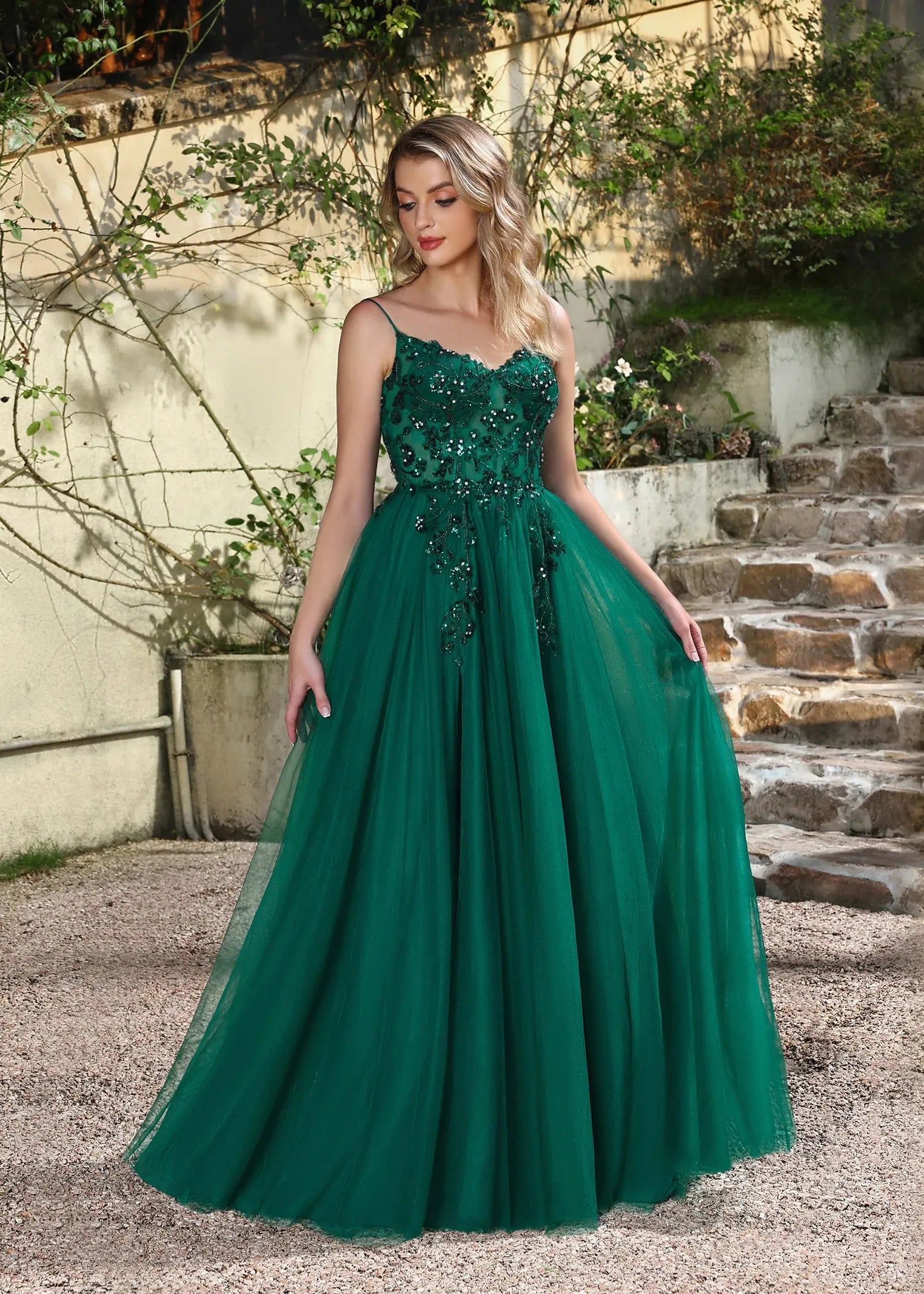 Robe de bal verte