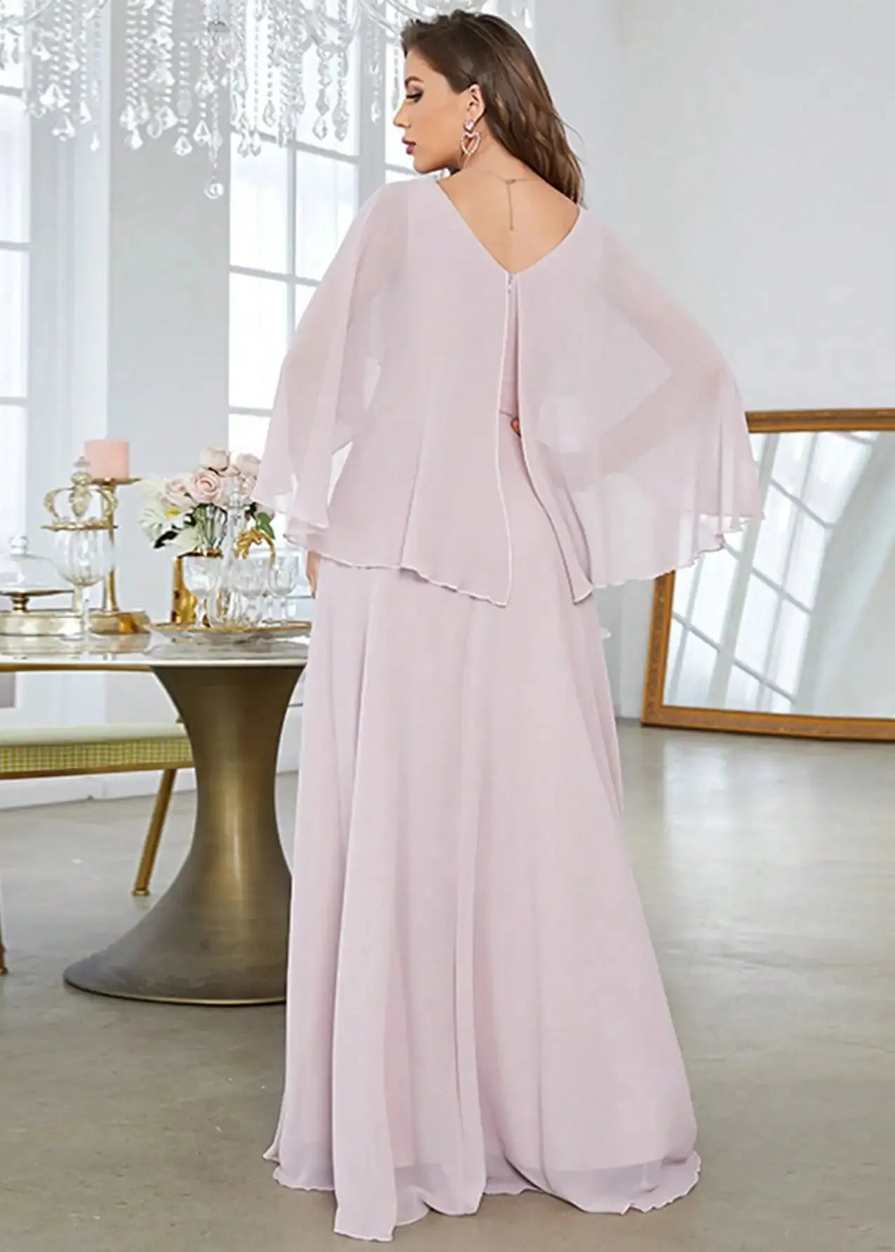 Robe de cérémonie rose pale