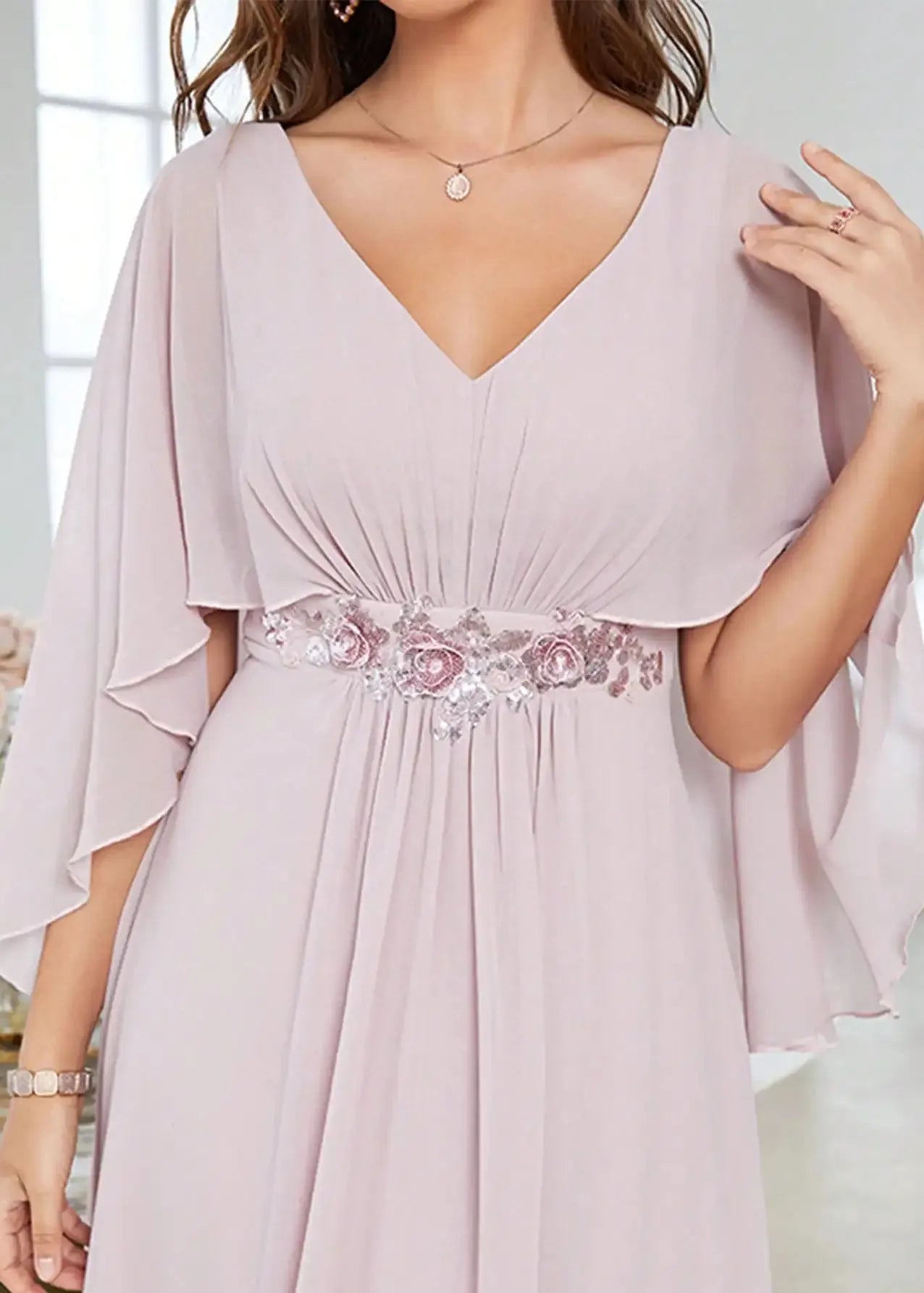 Robe de cérémonie rose pale