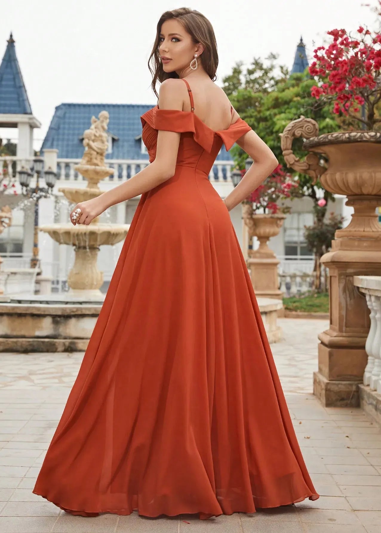 Robe de demoiselle d'honneur terracotta