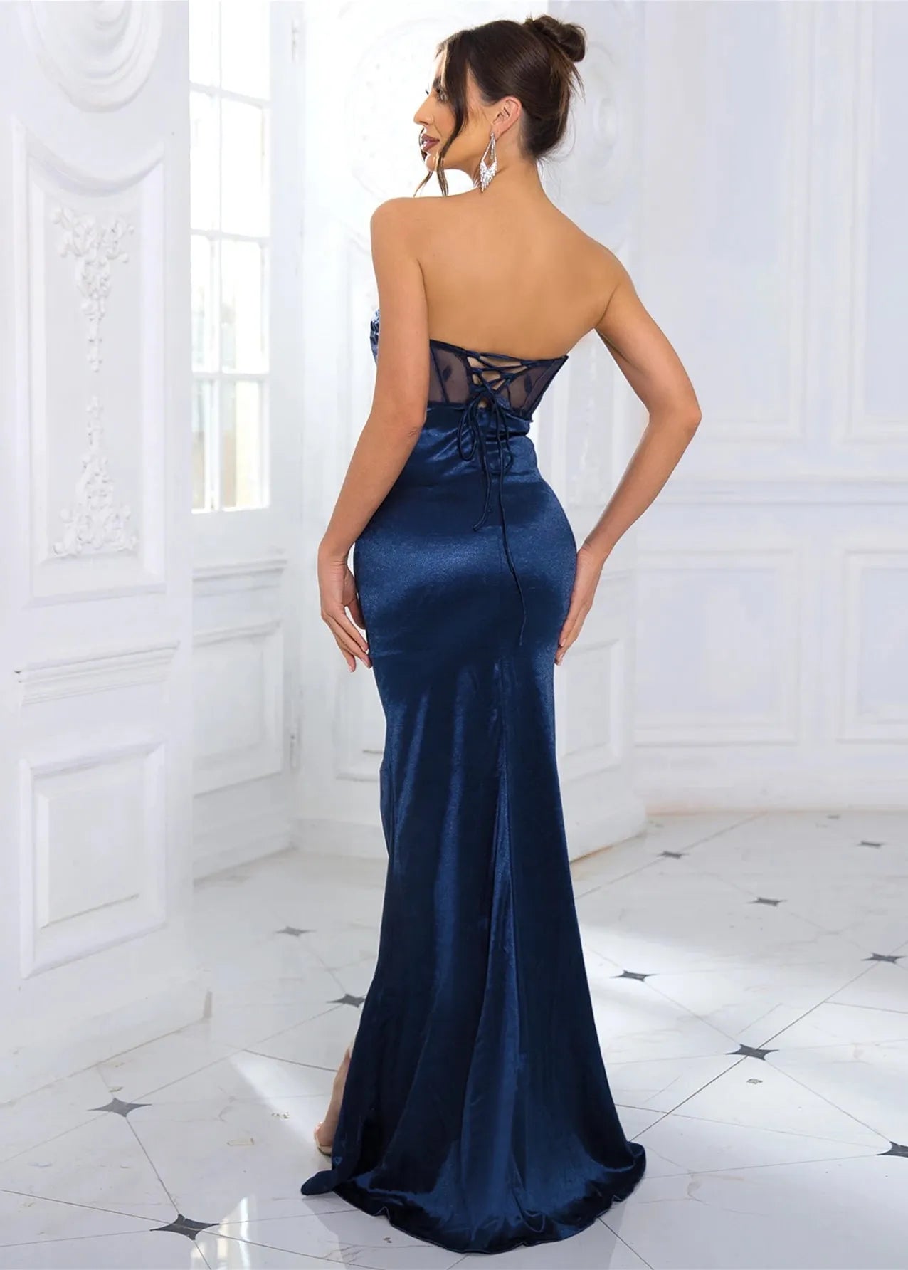 Robe de gala bleu nuit