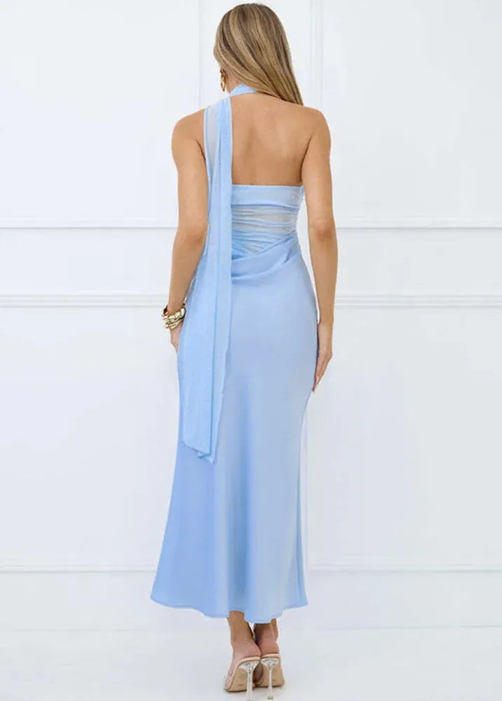 Robe de soirée bleu ciel longue
