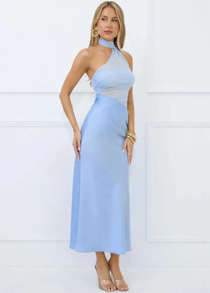 Robe de soirée bleu ciel longue