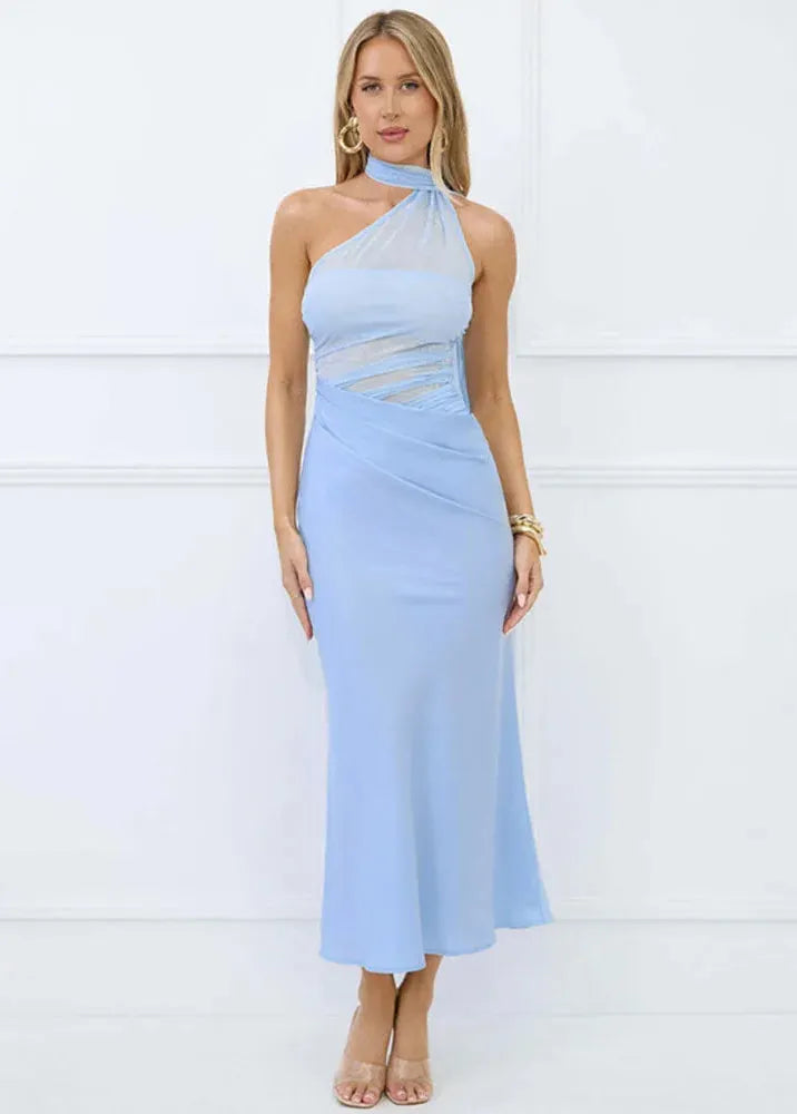 Robe de soirée bleu ciel longue