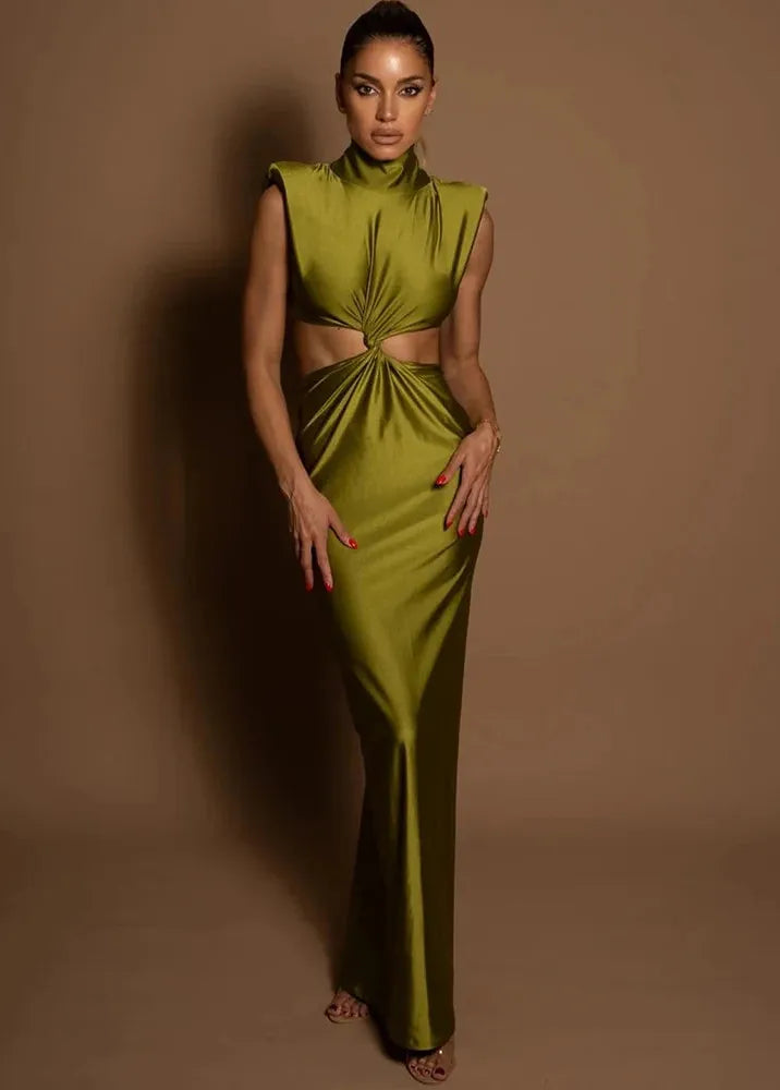 Robe de soirée col haut