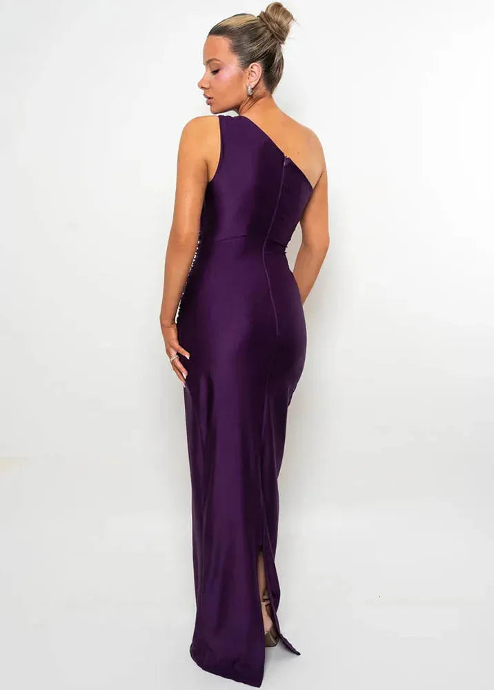Robe de soirée longue violette