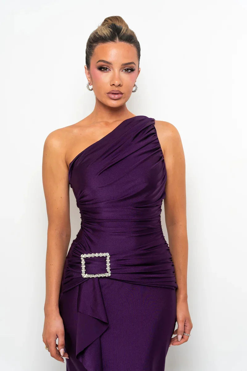 Robe de soirée longue violette
