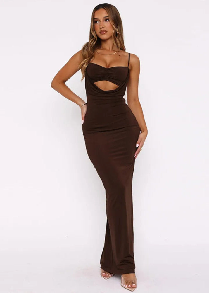 Robe de soirée marron-Robe Parfaite