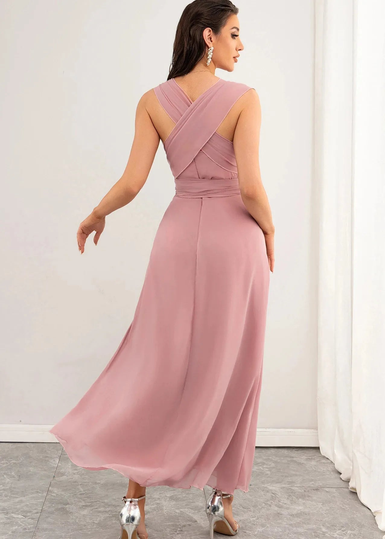 Robe demoiselle d honneur rose pale