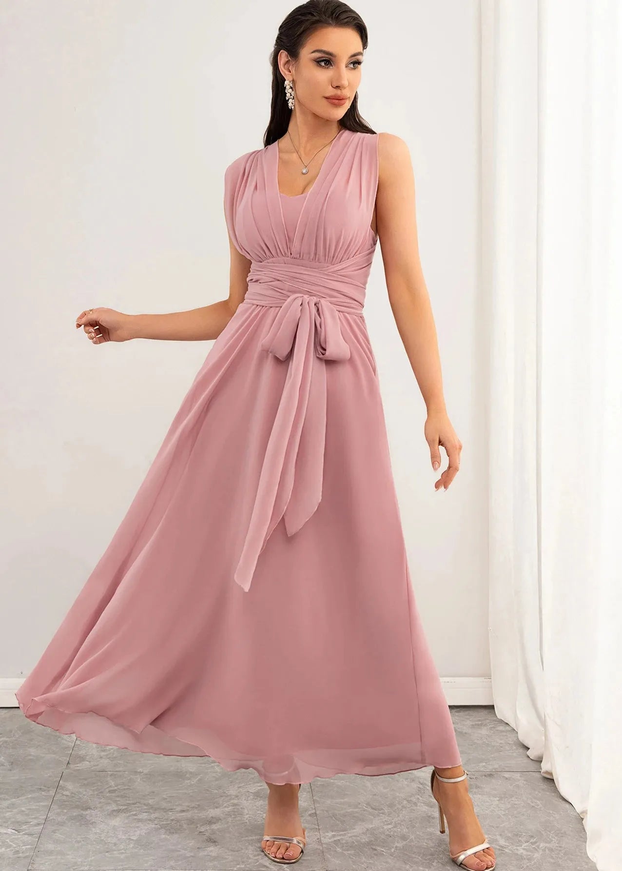 Robe demoiselle d honneur rose pale