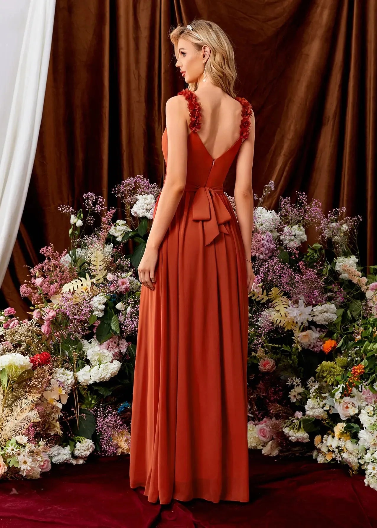 Robe demoiselle d'honneur couleur terracotta