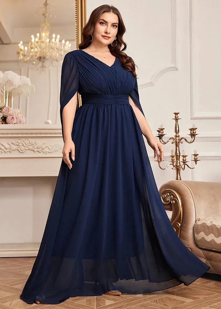 Robe demoiselle d'honneur grande taille bleu marine