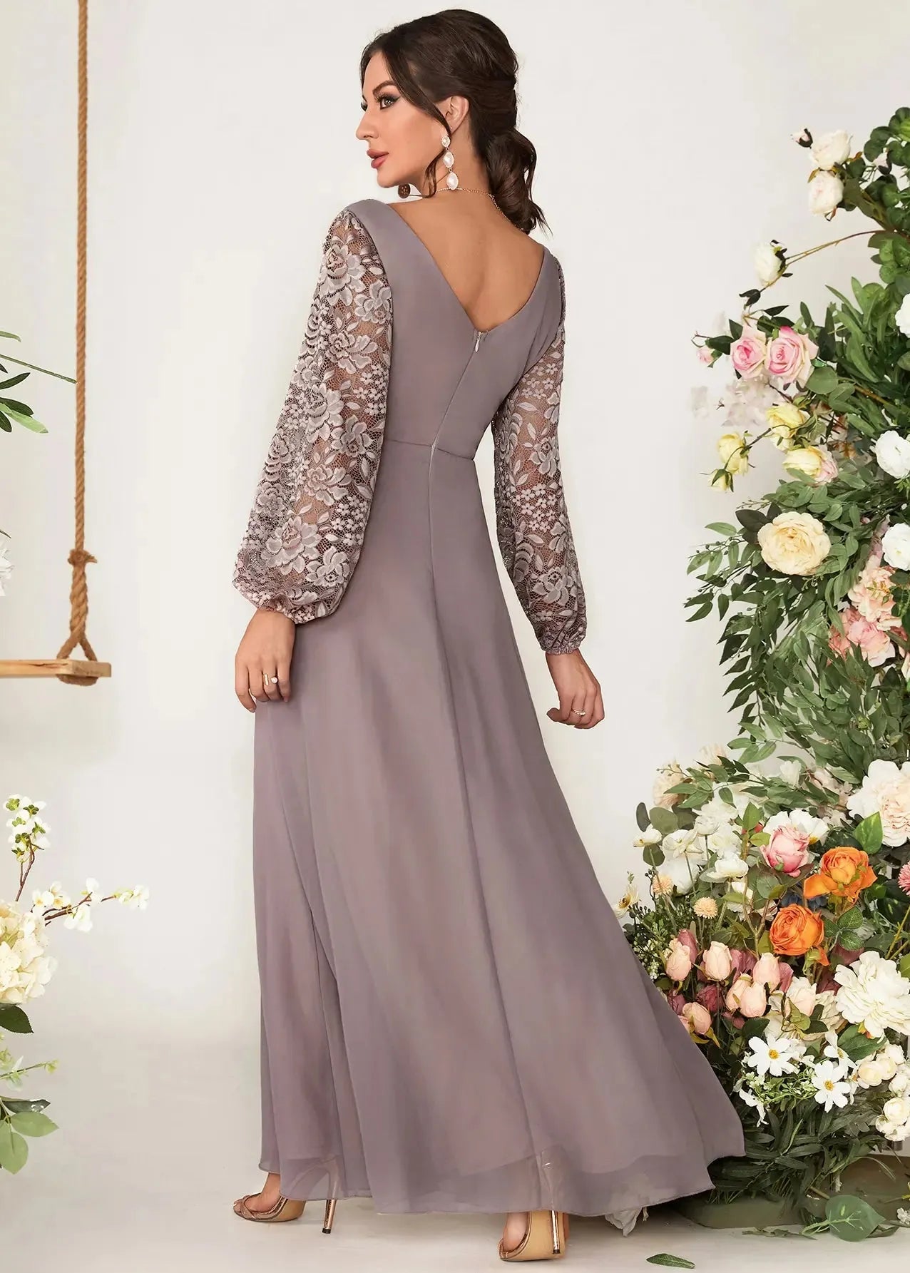 Robe demoiselle d'honneur mauve