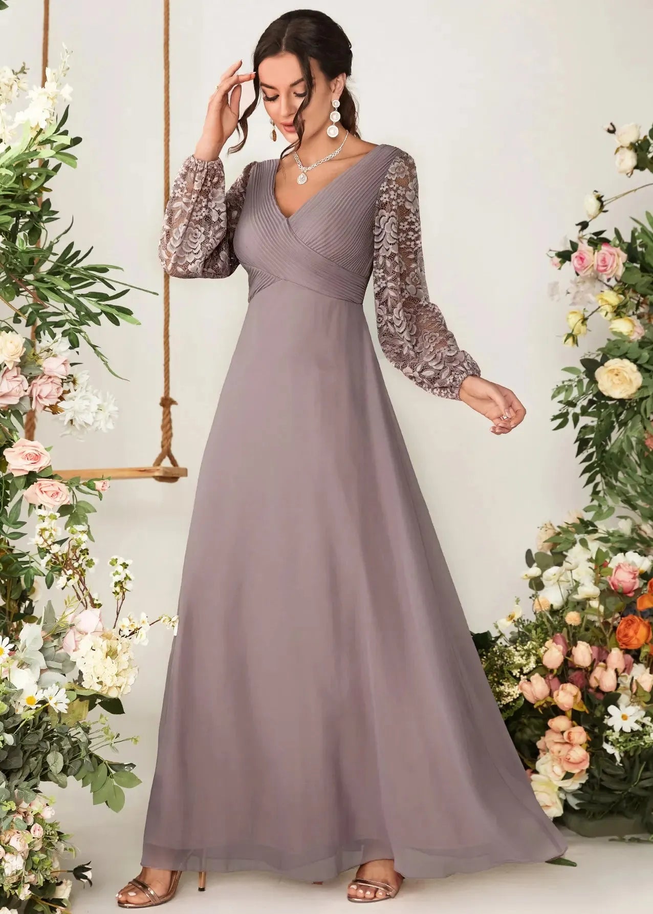Robe demoiselle d'honneur mauve