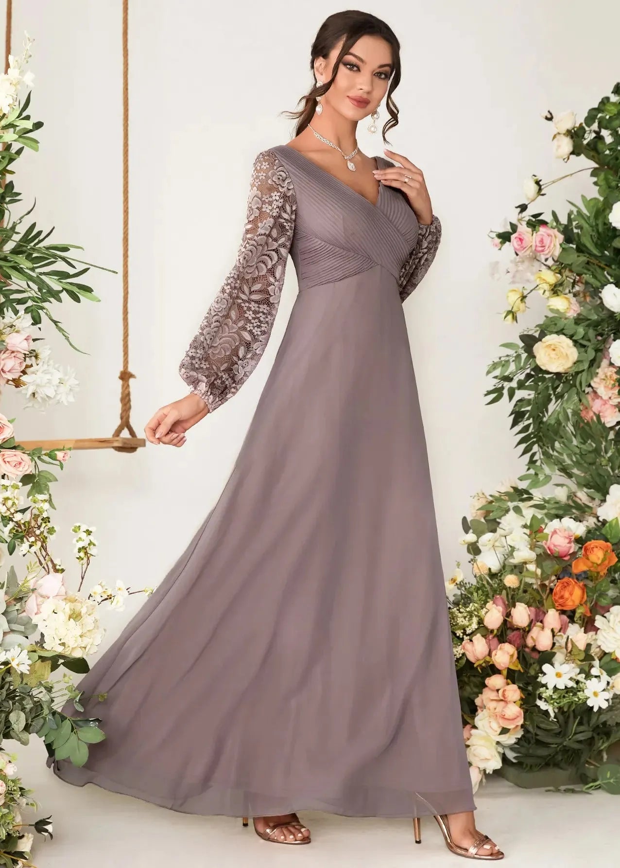 Robe demoiselle d'honneur mauve