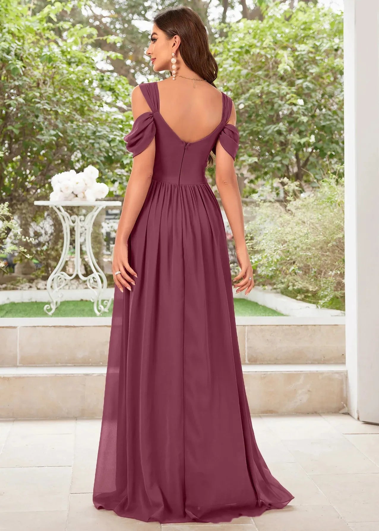 Robe demoiselle d'honneur prune