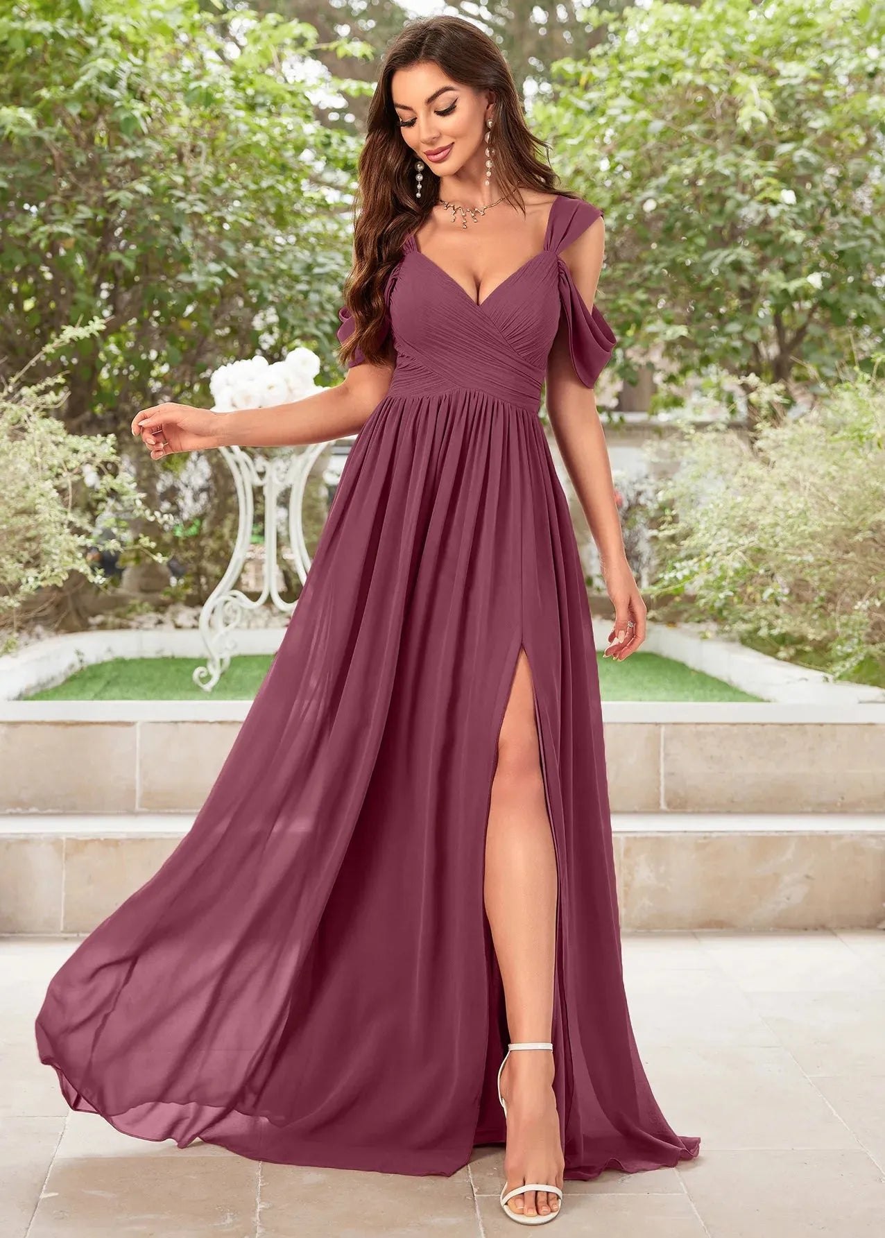 Robe demoiselle d'honneur prune