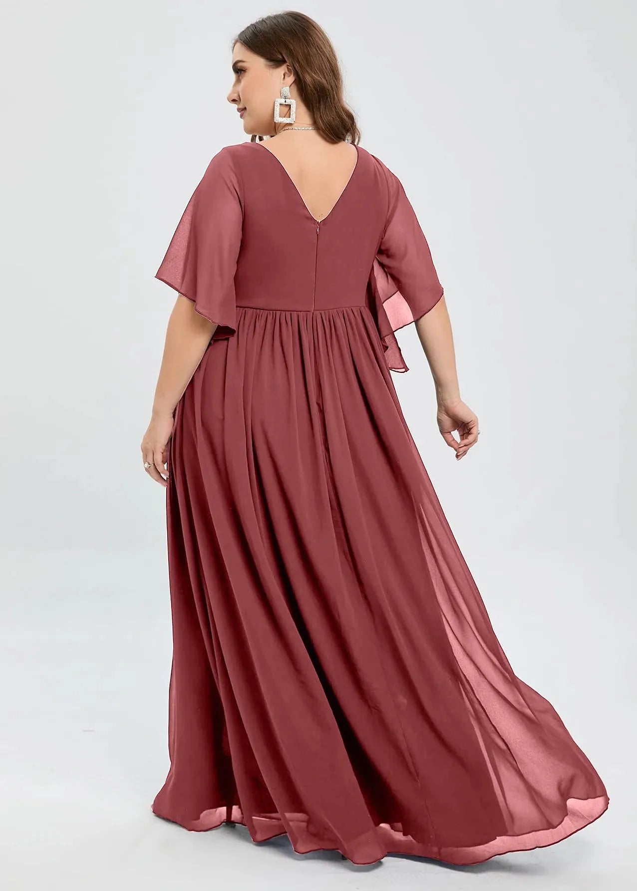 Robe demoiselle d'honneur rose grande taille