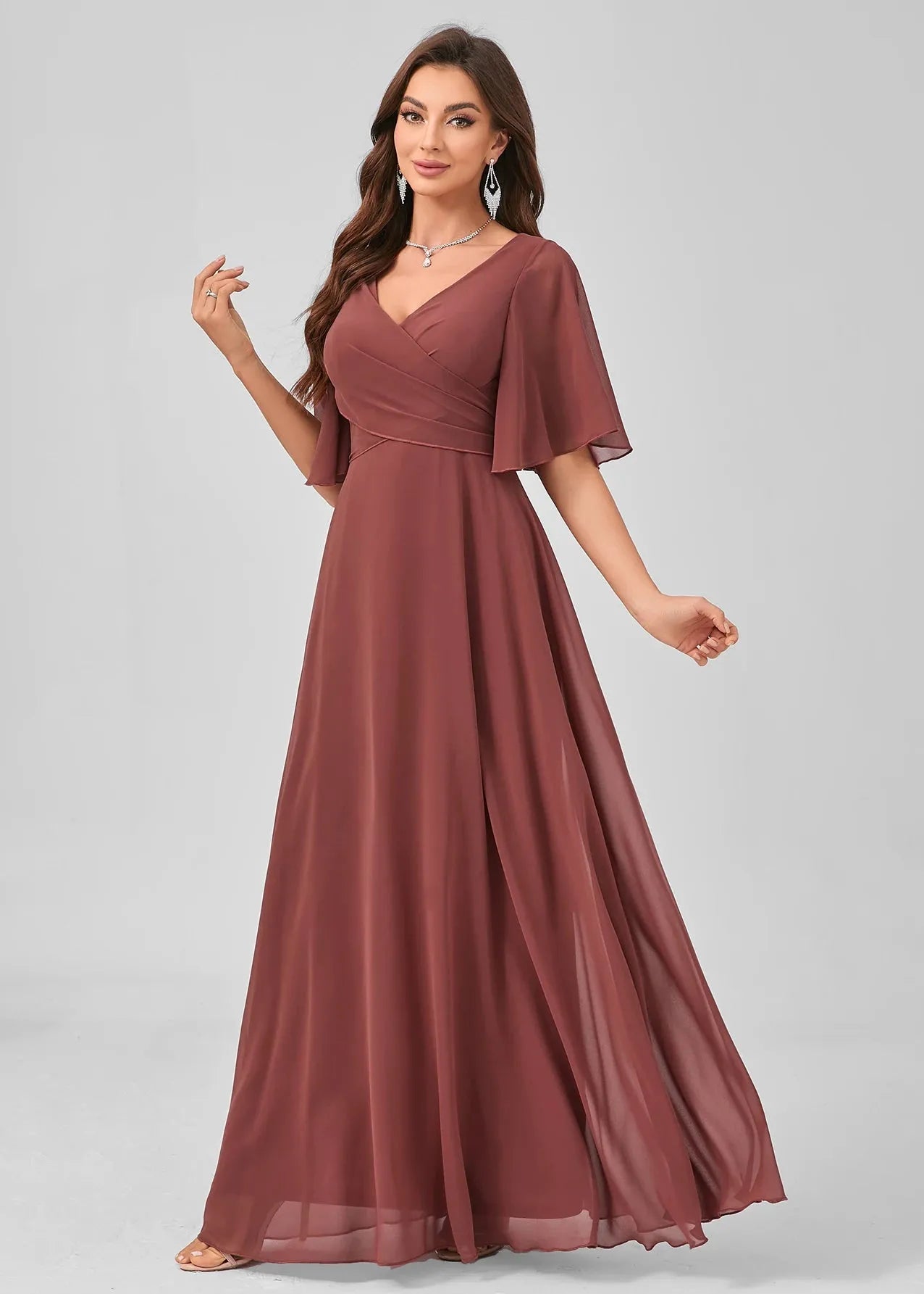 Robe demoiselle d'honneur terracotta mousseline