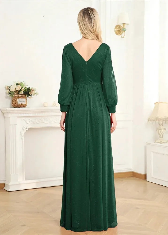 Robe demoiselle d'honneur vert foret