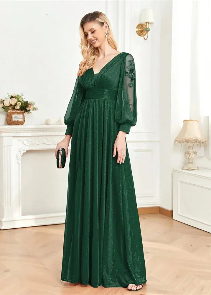Robe demoiselle d'honneur vert foret