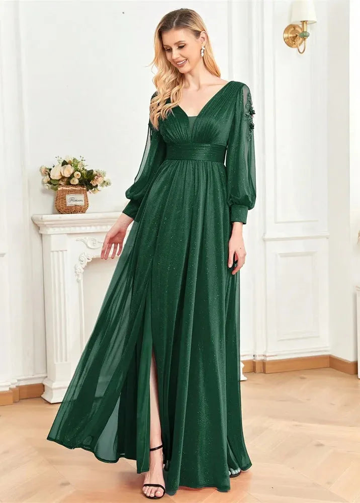 Robe demoiselle d'honneur vert foret
