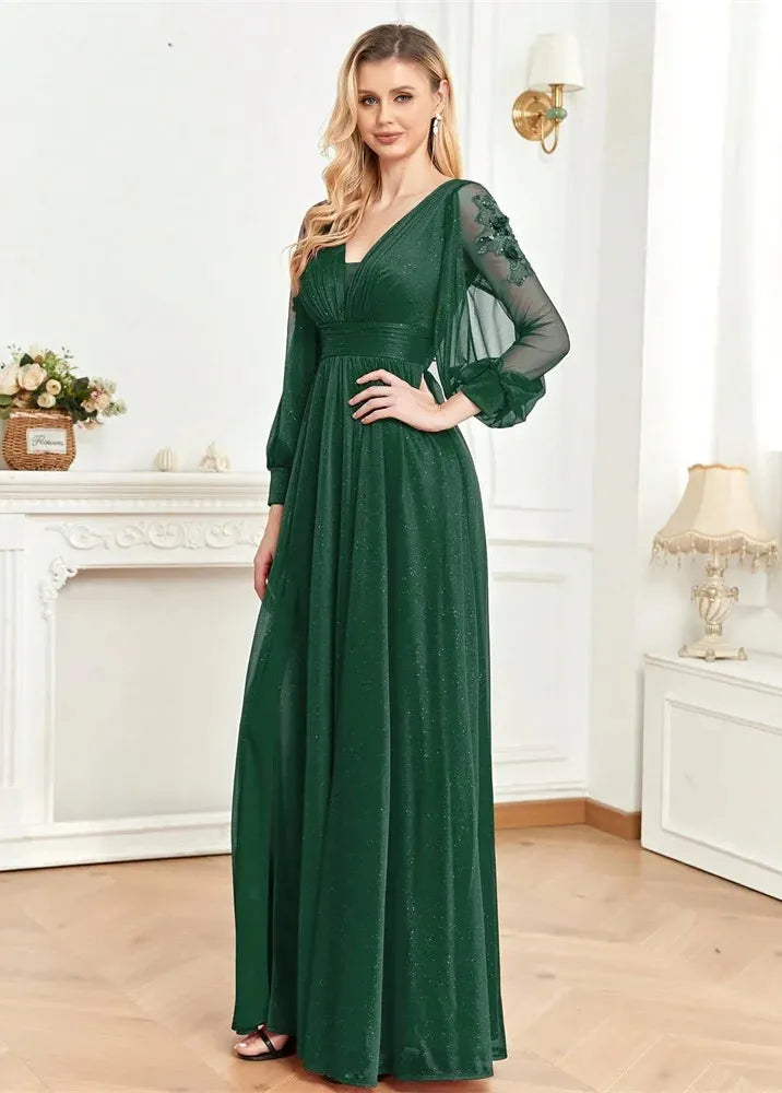 Robe demoiselle d'honneur vert foret
