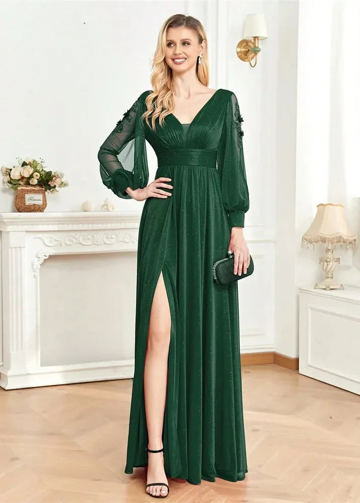 Robe demoiselle d'honneur vert foret