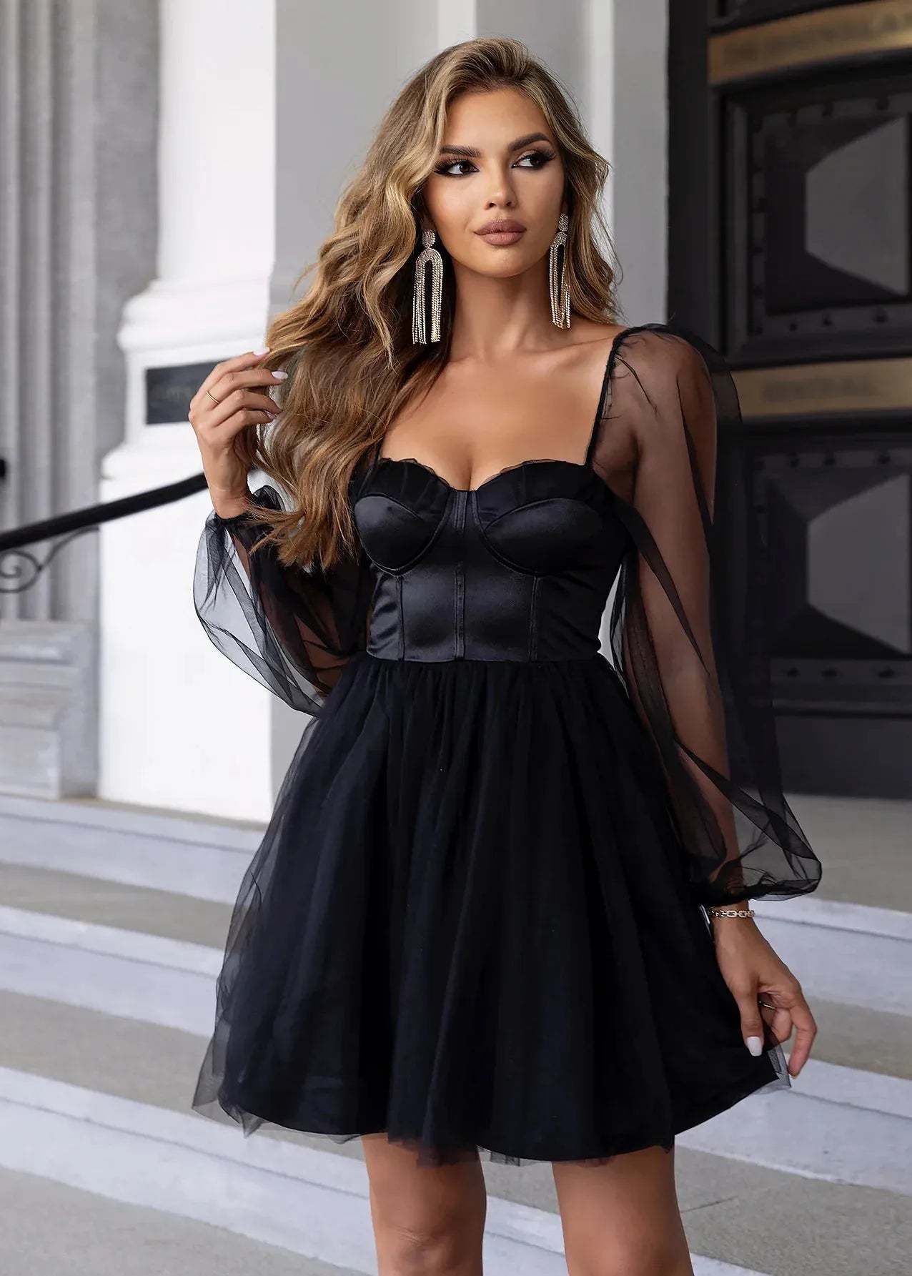 Robe en mesh courte