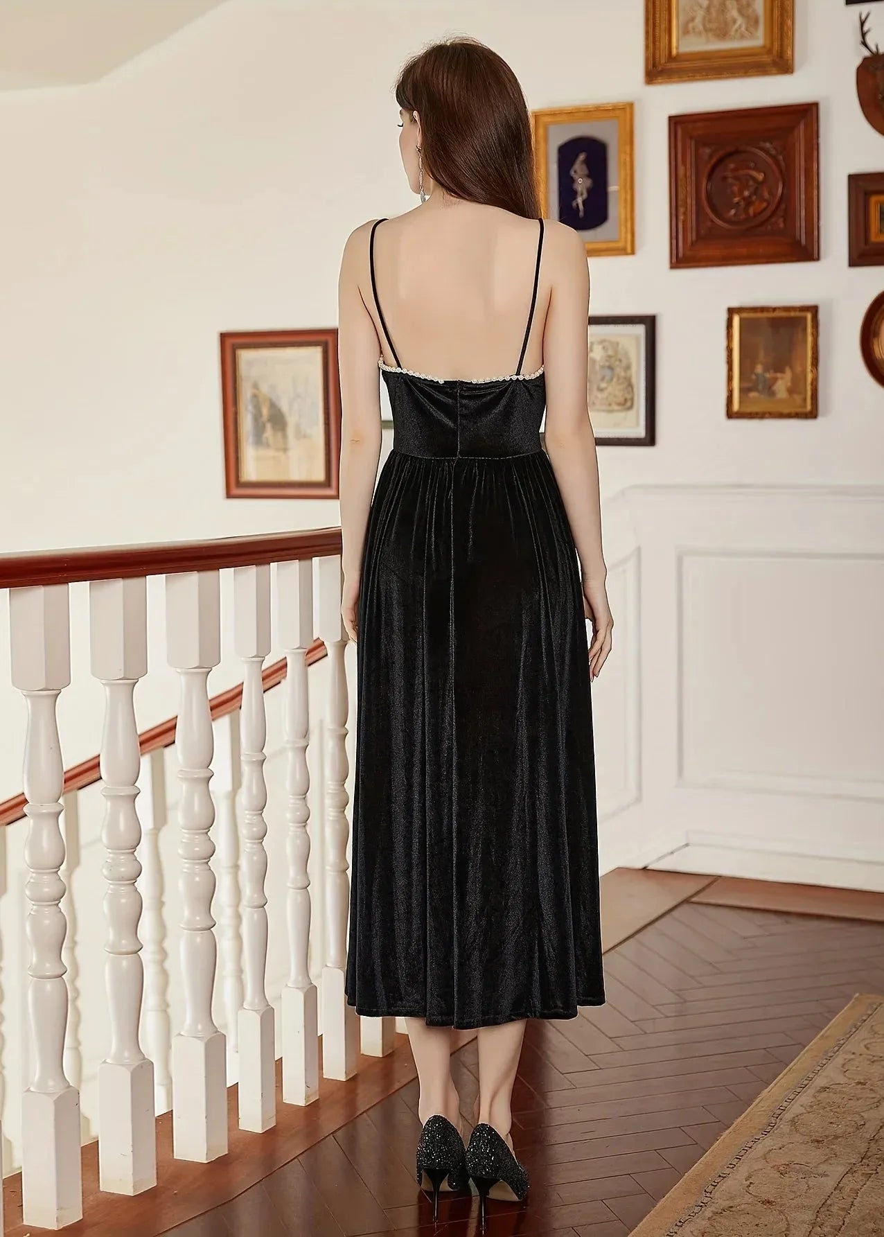 Robe en velour noire