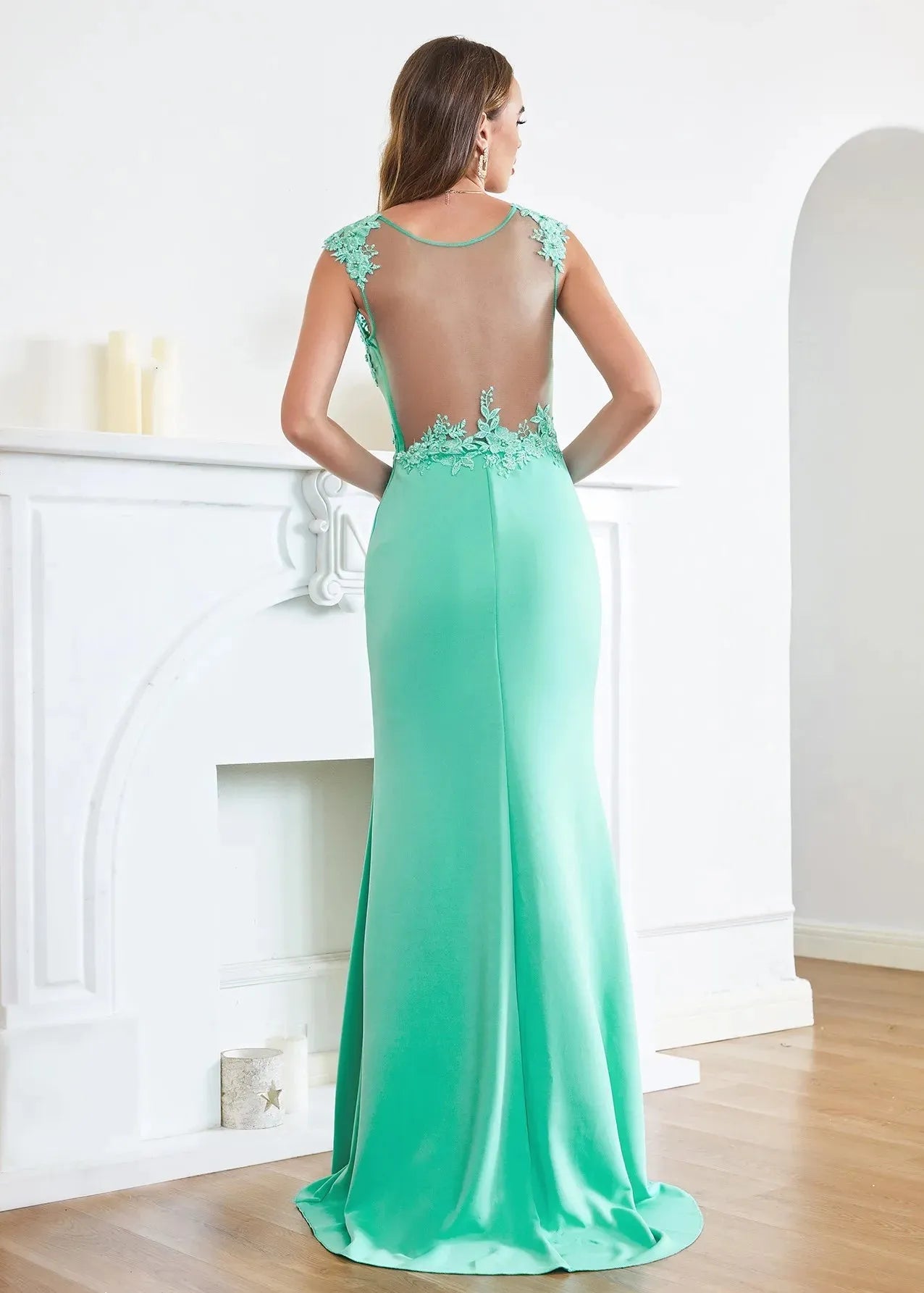 Robe gala verte