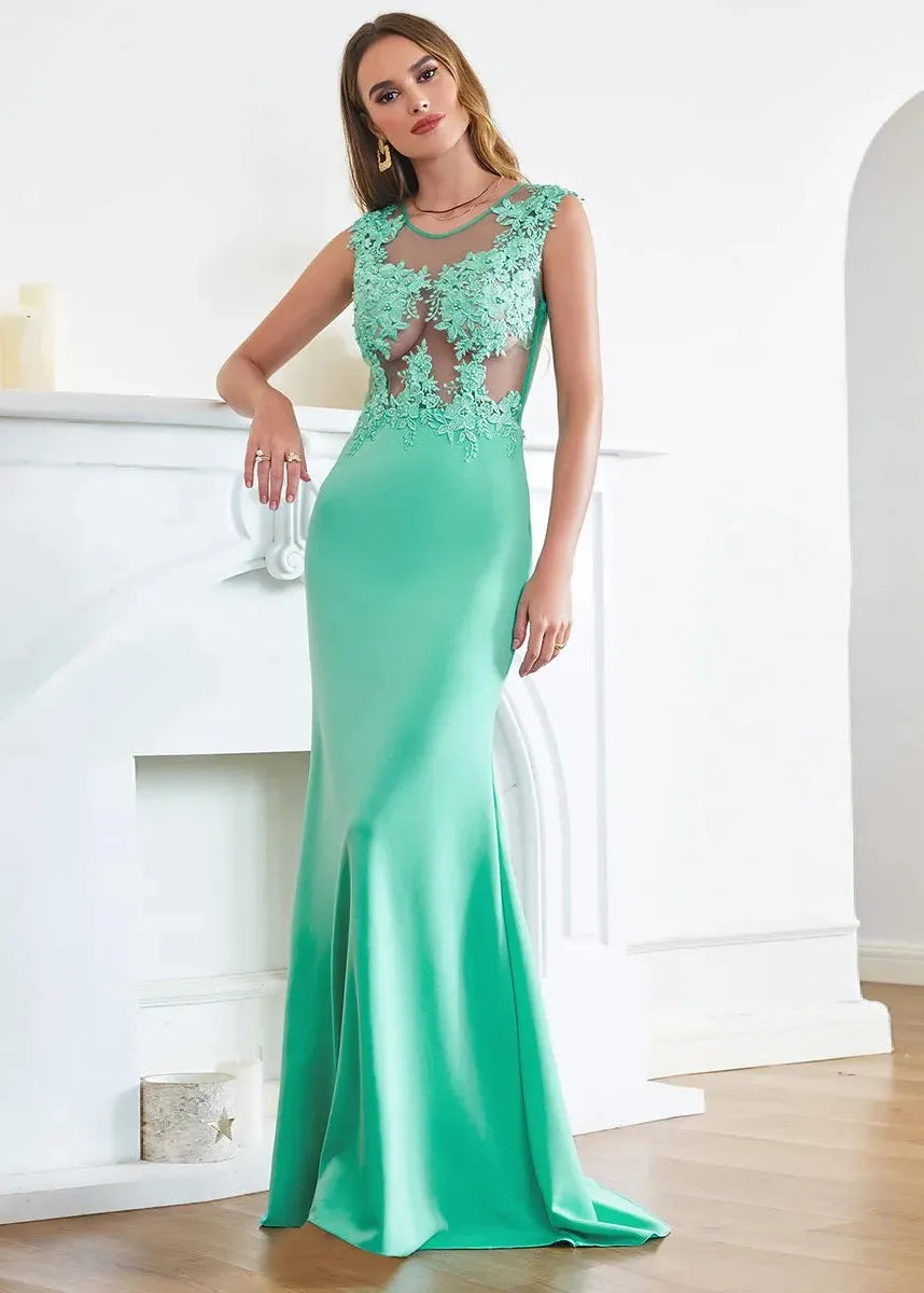 Robe gala verte
