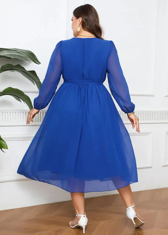 Robe grande taille bleu