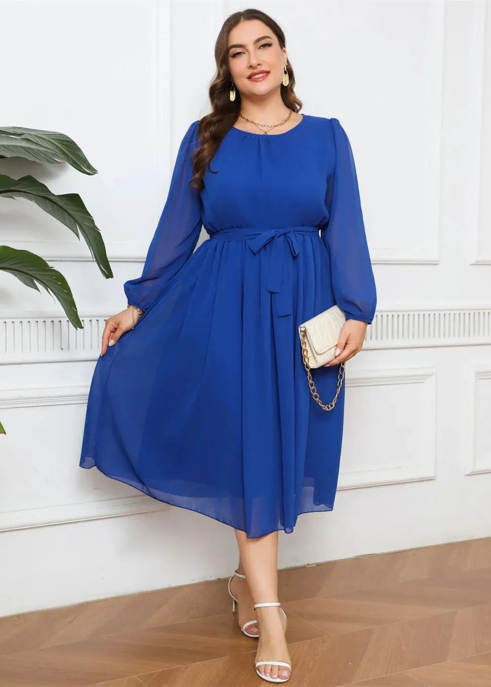 Robe grande taille bleu