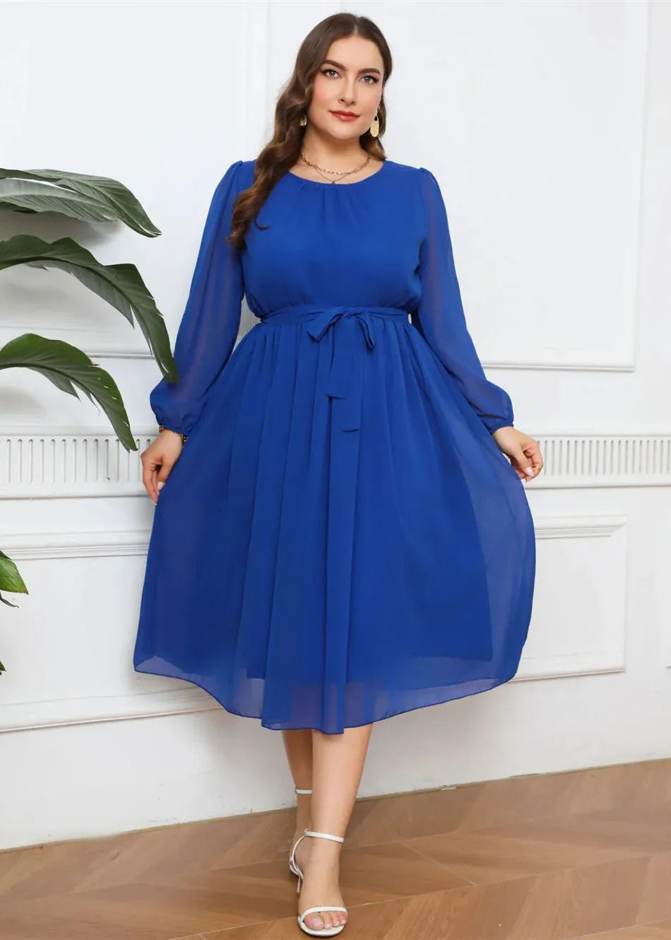 Robe grande taille bleu