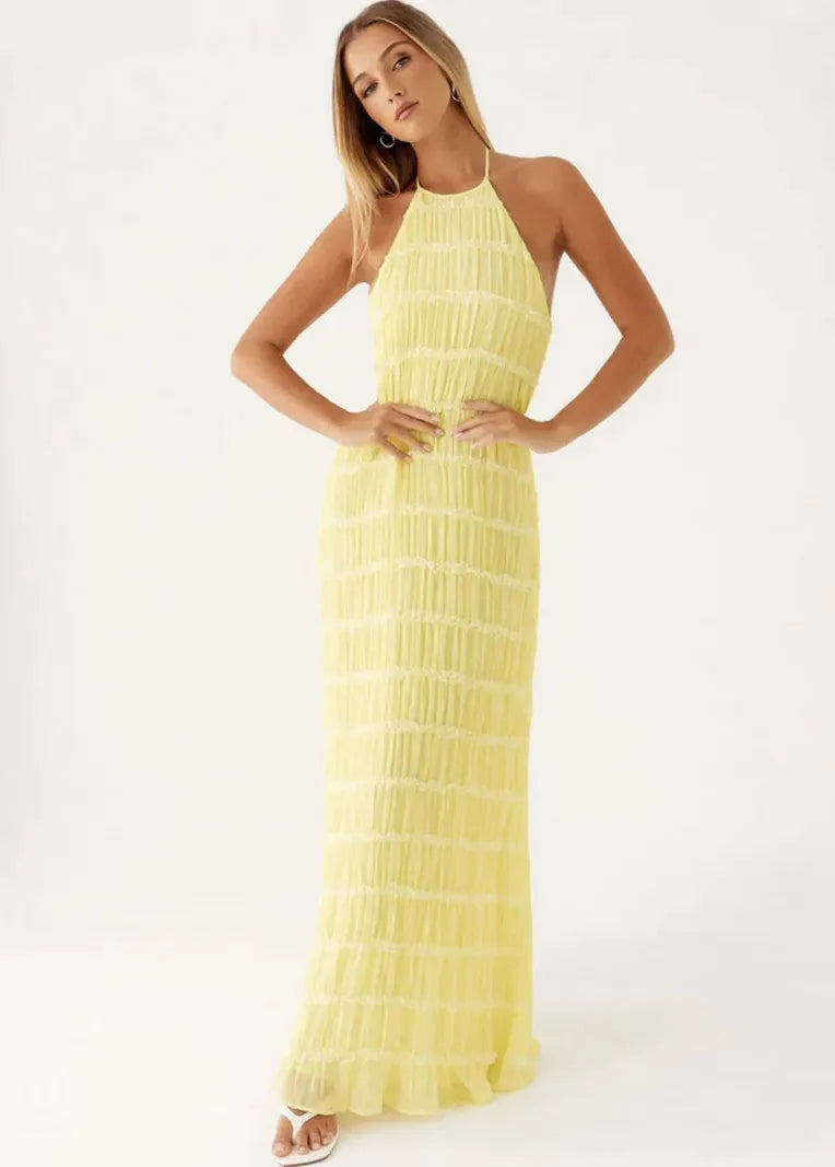 Robe jaune dos nu