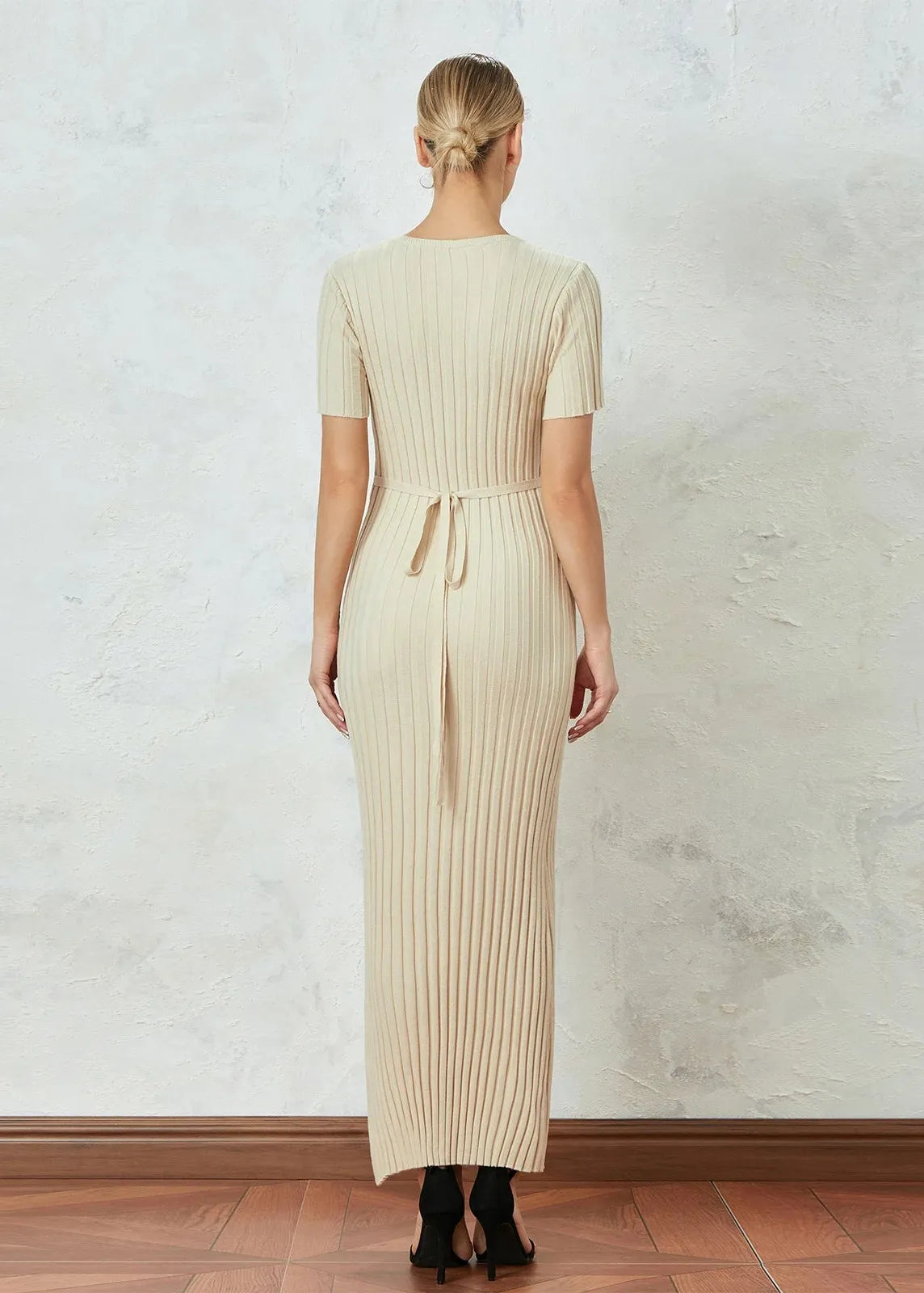 Robe longue beige