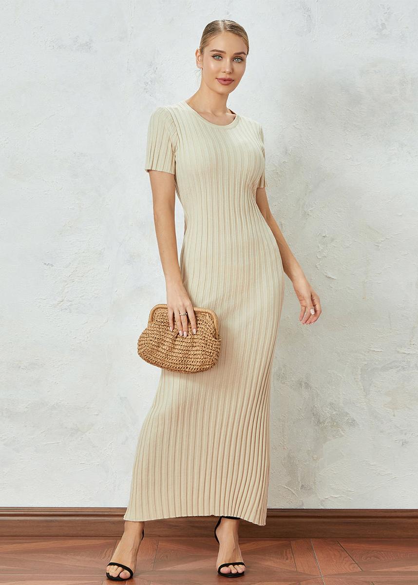 Robe longue beige