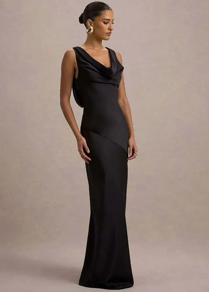 Robe longue col bénitier