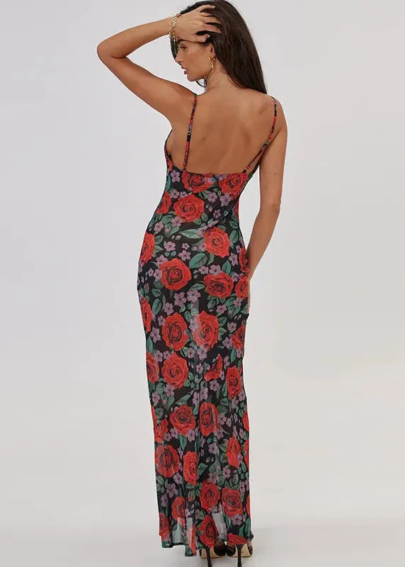 Robe longue fleurie vintage-Robe Parfaite